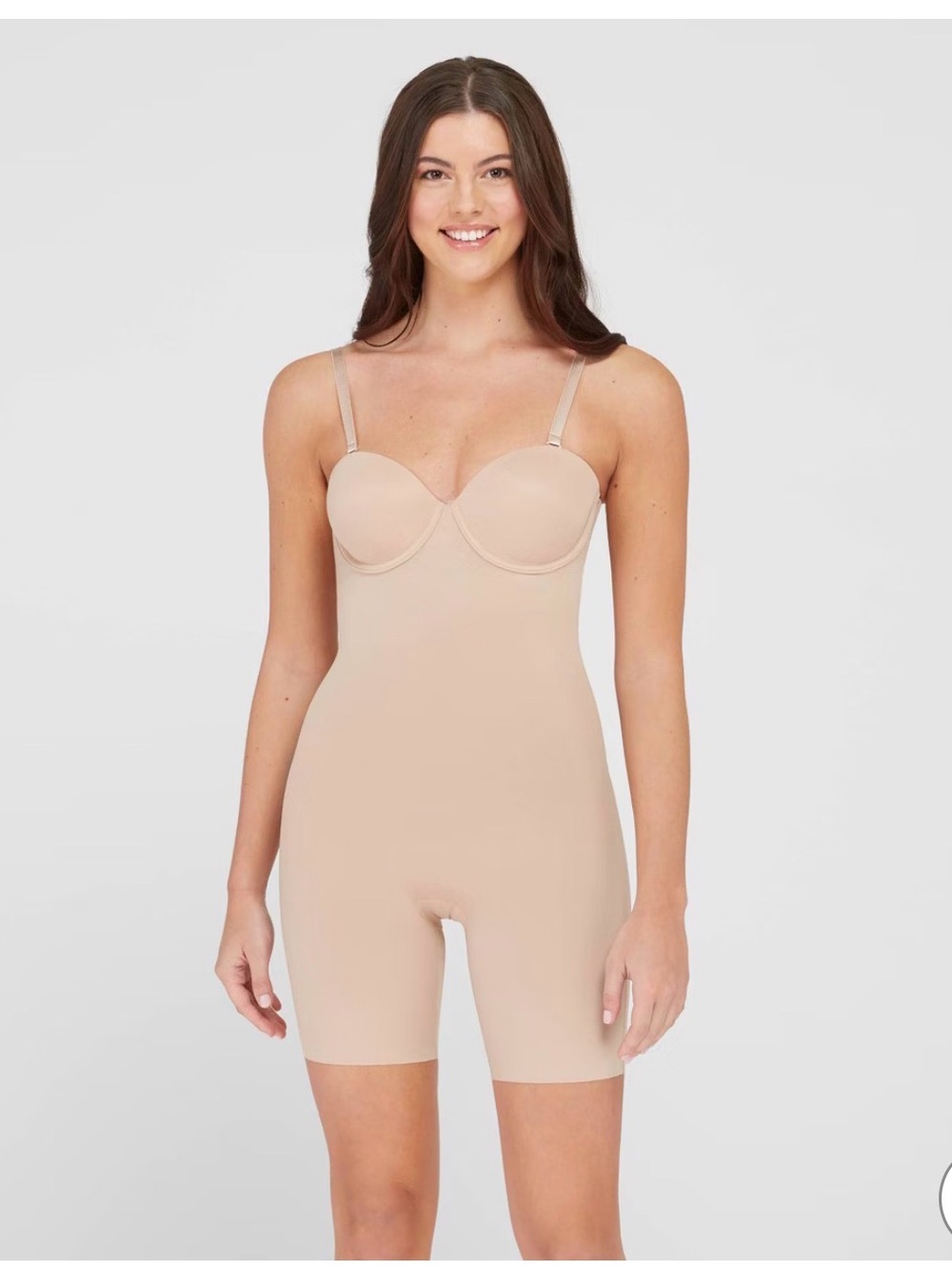 Assets by SPANX NWT Neutral 5-Way Strapless Cupped Bodysuit Shapewear Medium